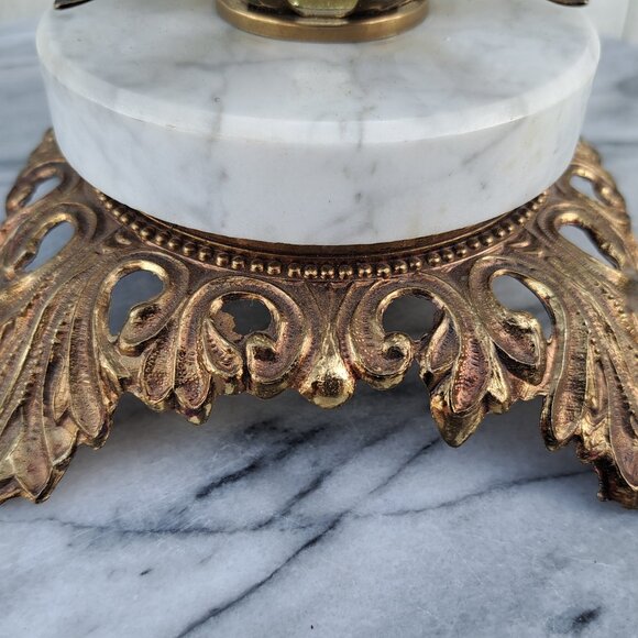 Vintage Ashtray Stand Marble & Brass - Picture 9 of 11